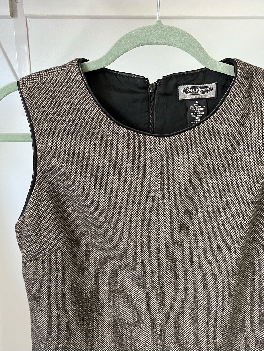 GAP Premium Sleeveless Tailored Mini Grey Tweed Dress Size 4